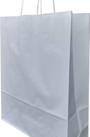 Büküm saplı Beyaz kraft Poşet 31x41x12 cm