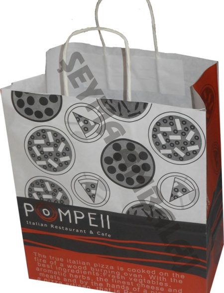 Firma Baskılı Büküm Saplı Kağıt Poşet