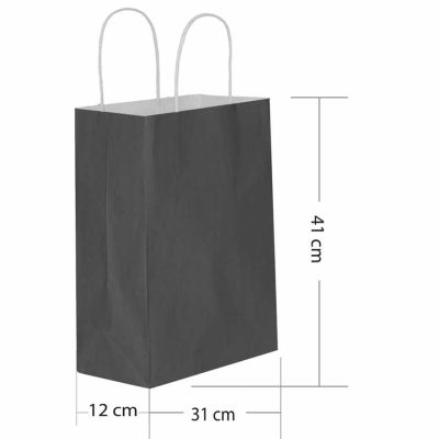 bukum sapli siyah kraft canta 31x12x41