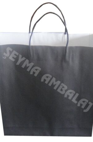 Siyah Renk Kraft Kağıt Poşet 25×31