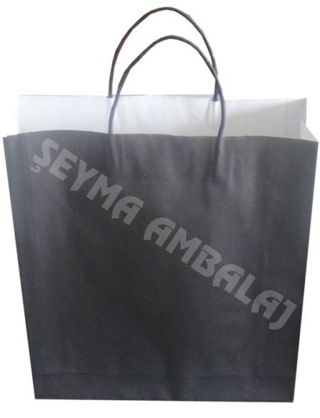 Siyah Renk Kraft Kağıt Poşet 25×31