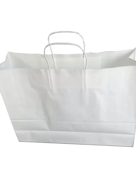 Yatay beyaz kraft poşet 41x32x12