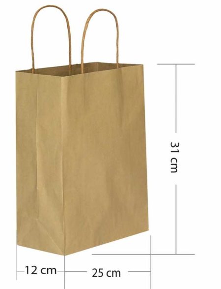 Kraft kağıt poşet çanta 25x31x12