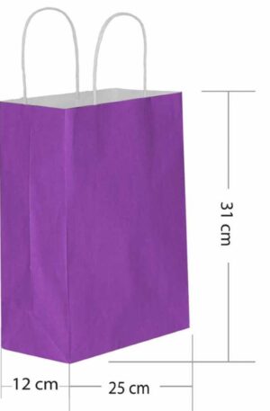 Mor Renk Kraft Kağıt Poşet 25×31
