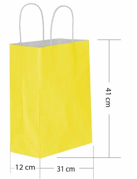 Sarı Renk Kraft Kağıt Poşet 30x40x12