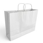 Yatay beyaz kraft poşet 41x32x12