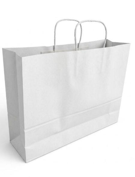 Yatay beyaz kraft poşet 41x32x12