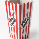 Kırmızı Beyaz Popcorn Kutusu Orta Boy | Patlamış Mısır Kutusu 6,5x9x18,5 cm