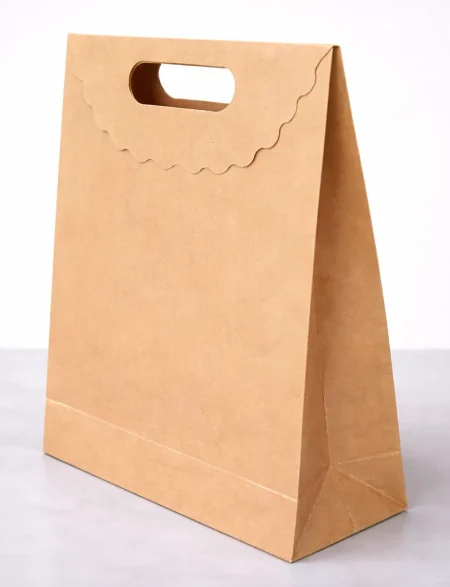 Hediyelik kapaklı kraft karton çanta 24x34