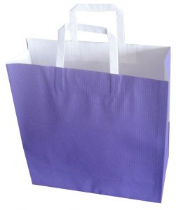 düz saplı beyaz kraft poşet mor 1